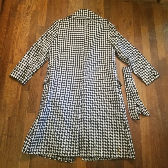 Vintage 60s Houndstooth Pattern Peacoat Thalhimers Mod Estimated S/M - Picture 2 of 16